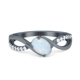 Oval Engagement Ring Simulated Cubic Zirconia 925 Sterling Silver