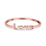 Love Band Ring Round Eternity Simulated Cubic Zirconia 925 Sterling Silver