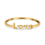 Love Band Ring Round Eternity Simulated Cubic Zirconia 925 Sterling Silver