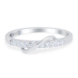 Constellation Ring Half Eternity Round Simulated Cubic Zirconia 925 Sterling Silver (6mm)