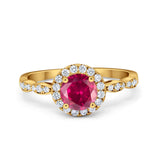 Art Deco Engagement Ring Round Simulated Cubic Zirconia 925 Sterling Silver