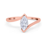 Marquise Swirl Wedding Ring Simulated Cubic Zirconia 925 Sterling Silver