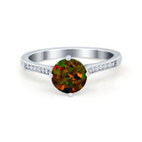 Solitaire Art Deco Wedding Ring Round Simulated Cubic Zirconia 925 Sterling Silver