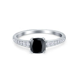 Cushion Cut Bridal Wedding Ring Simulated Cubic Zirconia 925 Sterling Silver