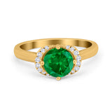 Art Deco Wedding Bridal Ring Round Simulated Cubic Zirconia 925 Sterling Silver