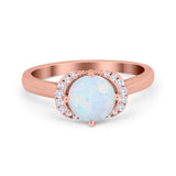 Art Deco Wedding Bridal Ring Round Simulated Cubic Zirconia 925 Sterling Silver