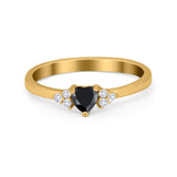 Engagement Heart Promise Ring Round Simulated Cubic Zirconia 925 Sterling Silver