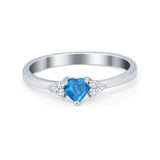 Engagement Heart Promise Ring Round Simulated Cubic Zirconia 925 Sterling Silver