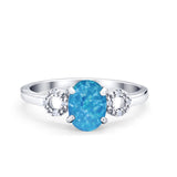 Art Deco Oval Solitaire Wedding Ring Simulated Cubic Zirconia 925 Sterling Silver