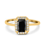 Halo Radiant Cut Wedding Engagement Ring Round Simulated Cubic Zirconia 925 Sterling Silver