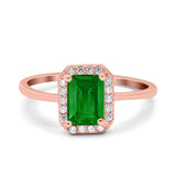 Halo Radiant Cut Wedding Engagement Ring Round Simulated Cubic Zirconia 925 Sterling Silver