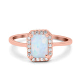 Halo Radiant Cut Wedding Engagement Ring Round Simulated Cubic Zirconia 925 Sterling Silver