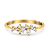 Eternity Band Engagement Wedding Ring Round Simulated Cubic Zirconia 925 Sterling Silver