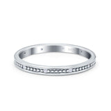 Eternity Ring Wedding Band Round Simulated Cubic Zirconia 925 Sterling Silver (2.4mm)