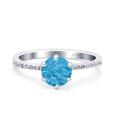 Art Deco Wedding Engagement Bridal Ring Round Simulated Cubic Zirconia 925 Sterling Silver