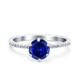 Art Deco Wedding Engagement Bridal Ring Round Simulated Cubic Zirconia 925 Sterling Silver