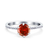 Art Deco Wedding Engagement Bridal Ring Round Simulated Cubic Zirconia 925 Sterling Silver