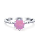 Art Deco Wedding Engagement Bridal Ring Round Simulated Cubic Zirconia 925 Sterling Silver