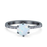 Art Deco Wedding Engagement Bridal Ring Round Simulated Cubic Zirconia 925 Sterling Silver