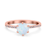 Art Deco Wedding Engagement Bridal Ring Round Simulated Cubic Zirconia 925 Sterling Silver