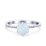 Art Deco Wedding Engagement Bridal Ring Round Simulated Cubic Zirconia 925 Sterling Silver