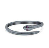 Snake Ring Oxidized Band Solid 925 Sterling Silver Thumb Ring (6mm)
