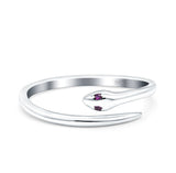 Snake Ring Oxidized Band Solid 925 Sterling Silver Thumb Ring (6mm)