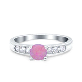 Art Deco Wedding Engagement Bridal Ring Round Simulated Cubic Zirconia 925 Sterling Silver