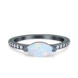 Art Deco Wedding Ring Marquise Simulated Cubic Zirconia 925 Sterling Silver