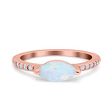 Art Deco Wedding Ring Marquise Simulated Cubic Zirconia 925 Sterling Silver