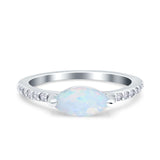 Art Deco Wedding Ring Marquise Simulated Cubic Zirconia 925 Sterling Silver