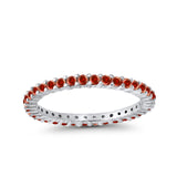 Full Eternity Wedding Band Round Simulated CZ Ring 925 Sterling Silver