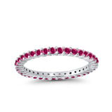 Full Eternity Wedding Band Round Simulated CZ Ring 925 Sterling Silver