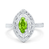 Marquise Vintage Halo Wedding Ring Simulated Cubic Zirconia 925 Sterling Silver