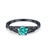 Solitaire Trinity Engagement Ring Simulated Cubic Zirconia 925 Sterling Silver