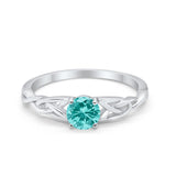 Solitaire Trinity Engagement Ring Simulated Cubic Zirconia 925 Sterling Silver