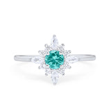 Cluster Wedding Engagement Ring Marquise Round Cubic Zirconia 925 Sterling Silver Choose Color