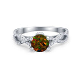 Twisted Shank Infinity Wedding Ring Round Cubic Zirconia 925 Sterling Silver