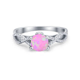 Twisted Shank Infinity Wedding Ring Round Cubic Zirconia 925 Sterling Silver
