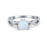 Twisted Shank Infinity Wedding Ring Round Cubic Zirconia 925 Sterling Silver