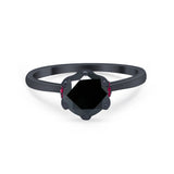 Simulated Ruby Accent Cubic Zirconia Wedding Bridal Ring 925 Sterling Silver
