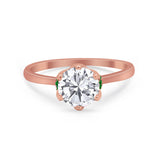 Simulated Emerald Accent Cubic Zirconia 925 Sterling Silver Wedding Ring