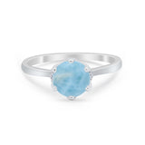 Art Deco Engagement Ring Round Simulated Cubic Zirconia 925 Sterling Silver