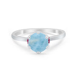 Simulated Ruby Accent Cubic Zirconia Wedding Bridal Ring 925 Sterling Silver