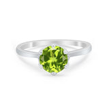 Art Deco Engagement Ring Round Simulated Cubic Zirconia 925 Sterling Silver