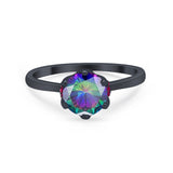 Simulated Ruby Accent Cubic Zirconia Wedding Bridal Ring 925 Sterling Silver