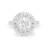 Halo Cocktail Wedding Engagement Ring Round Cubic Zirconia 925 Sterling Silver