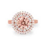 Halo Cocktail Wedding Engagement Ring Round Cubic Zirconia 925 Sterling Silver