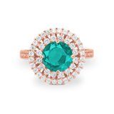 Halo Cocktail Wedding Engagement Ring Round Cubic Zirconia 925 Sterling Silver