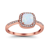 Halo Accent Engagement Ring Simulated Cubic Zirconia 925 Sterling Silver